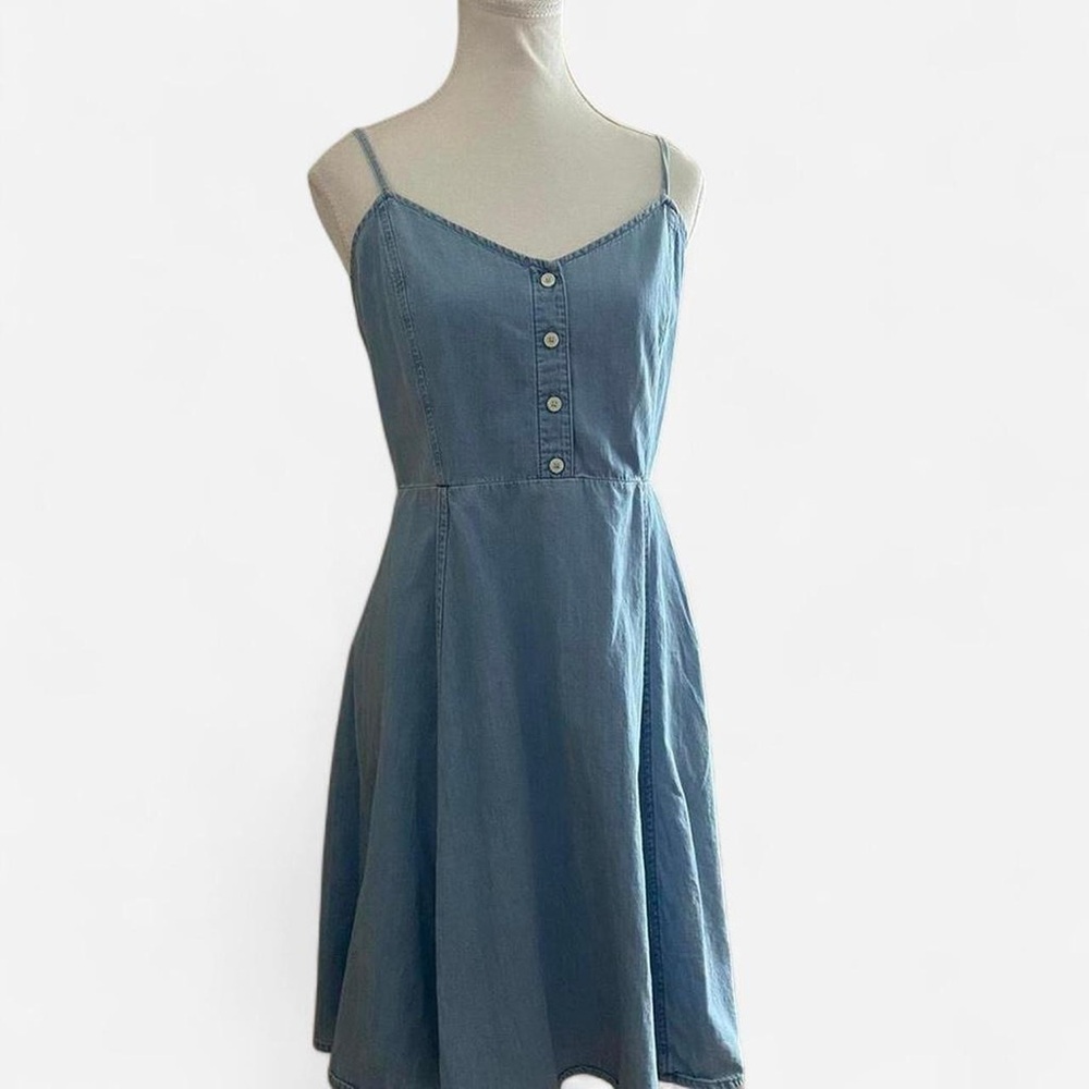 GAP Light Blue Button-Front Mini Dress